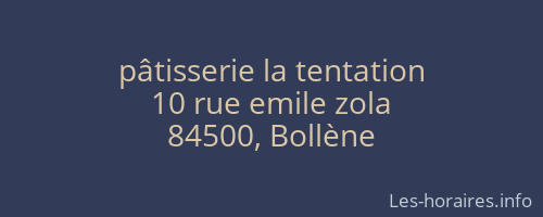pâtisserie la tentation