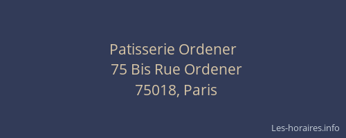 Patisserie Ordener