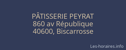 PÂTISSERIE PEYRAT