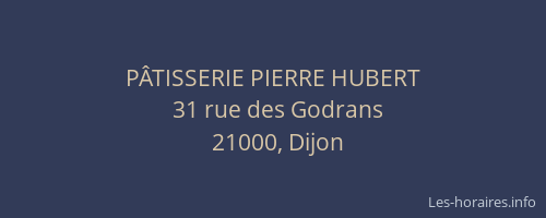 PÂTISSERIE PIERRE HUBERT