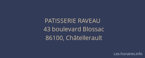 PATISSERIE RAVEAU