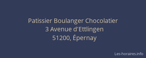 Patissier Boulanger Chocolatier