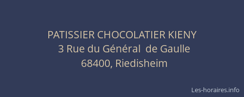PATISSIER CHOCOLATIER KIENY