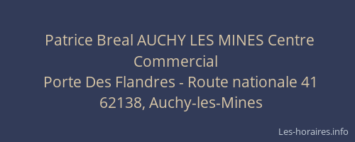 Patrice Breal AUCHY LES MINES Centre Commercial