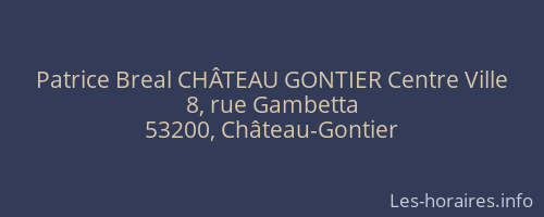 Patrice Breal CHÂTEAU GONTIER Centre Ville
