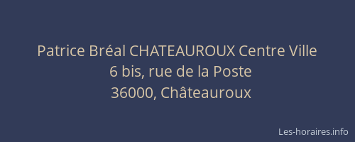 Patrice Bréal CHATEAUROUX Centre Ville