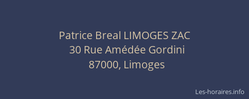 Patrice Breal LIMOGES ZAC