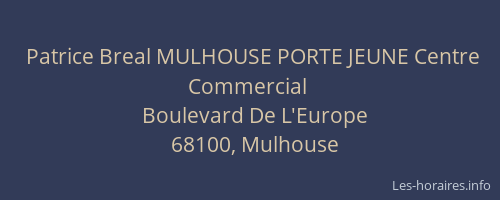Patrice Breal MULHOUSE PORTE JEUNE Centre Commercial