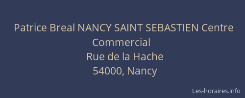 Patrice Breal NANCY SAINT SEBASTIEN Centre Commercial