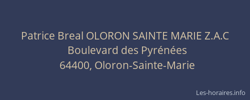 Patrice Breal OLORON SAINTE MARIE Z.A.C