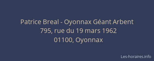 Patrice Breal - Oyonnax Géant Arbent