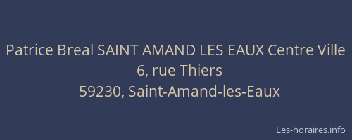 Patrice Breal SAINT AMAND LES EAUX Centre Ville