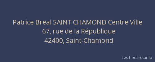 Patrice Breal SAINT CHAMOND Centre Ville