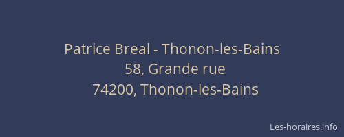 Patrice Breal - Thonon-les-Bains