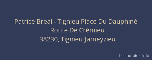 Patrice Breal - Tignieu Place Du Dauphiné