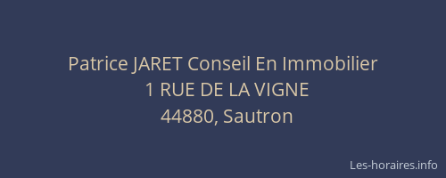 Patrice JARET Conseil En Immobilier