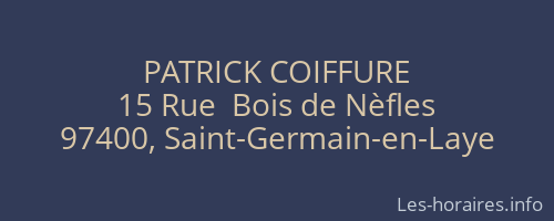 PATRICK COIFFURE