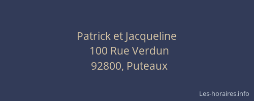Patrick et Jacqueline