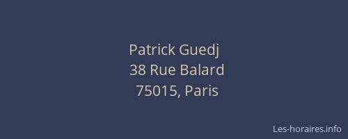 Patrick Guedj