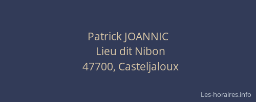 Patrick JOANNIC