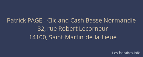 Patrick PAGE - Clic and Cash Basse Normandie