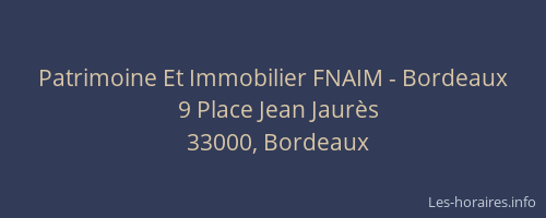 Patrimoine Et Immobilier FNAIM - Bordeaux