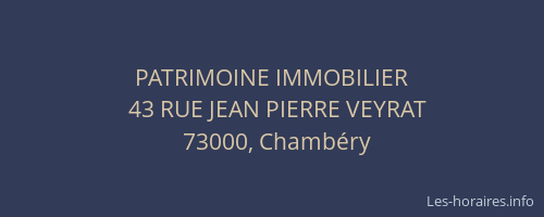 PATRIMOINE IMMOBILIER