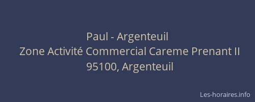 Paul - Argenteuil