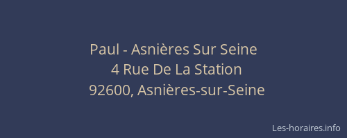 Paul - Asnières Sur Seine