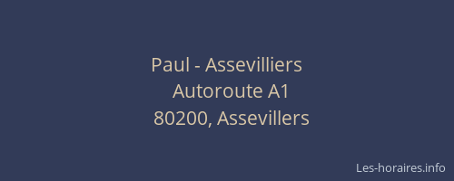 Paul - Assevilliers