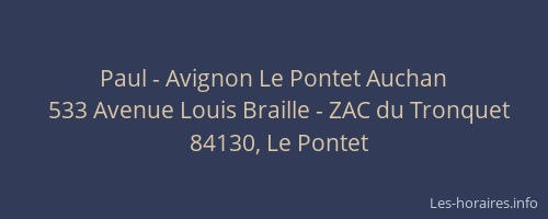 Paul - Avignon Le Pontet Auchan
