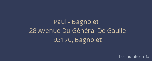 Paul - Bagnolet
