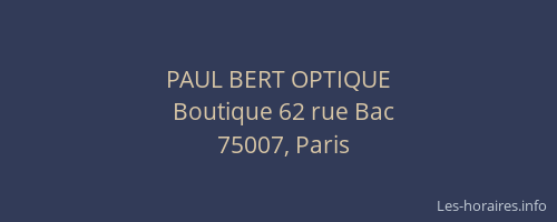 PAUL BERT OPTIQUE