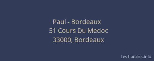Paul - Bordeaux