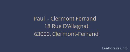 Paul  - Clermont Ferrand