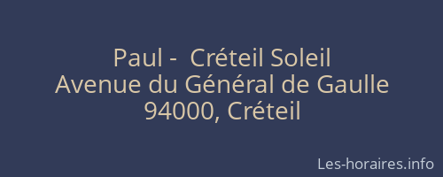 Paul -  Créteil Soleil