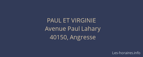 PAUL ET VIRGINIE