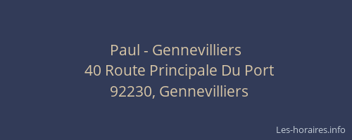 Paul - Gennevilliers