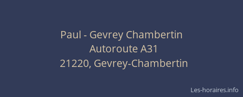 Paul - Gevrey Chambertin
