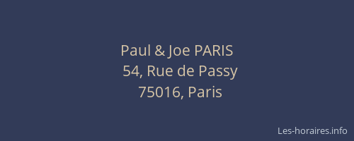 Paul & Joe PARIS
