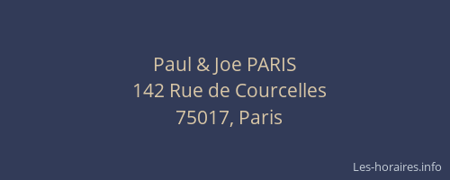Paul & Joe PARIS