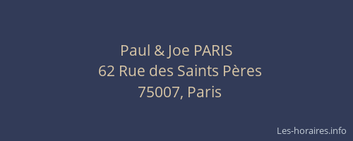 Paul & Joe PARIS