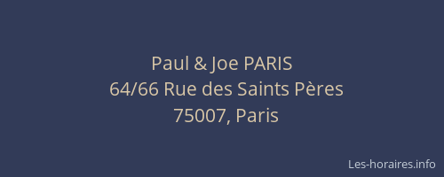 Paul & Joe PARIS