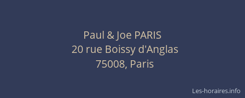 Paul & Joe PARIS