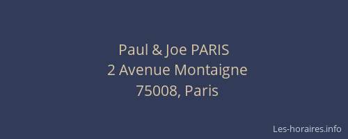 Paul & Joe PARIS