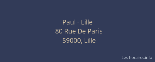 Paul - Lille