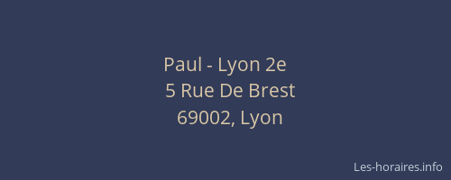 Paul - Lyon 2e