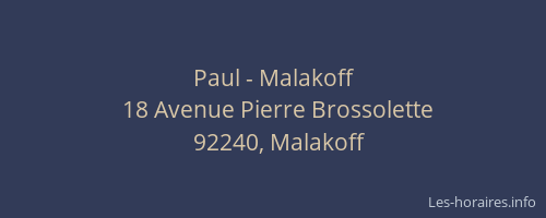 Paul - Malakoff