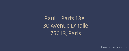Paul  - Paris 13e