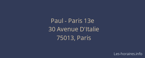 Paul - Paris 13e